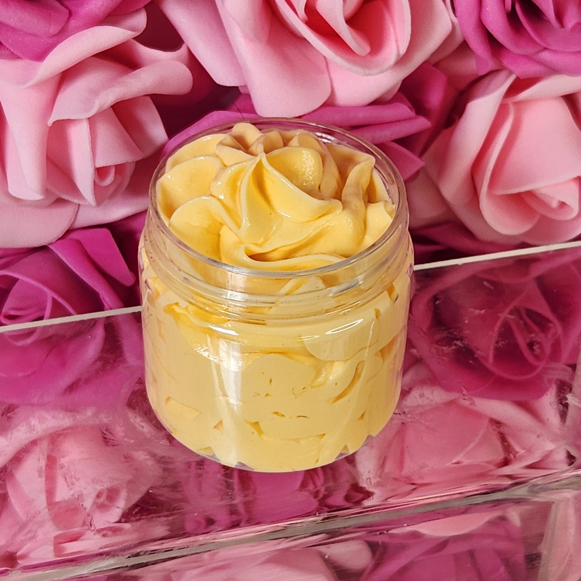 Peach Peony & Pearl Whipped Body Butter. Handmade Shea, Cocoa and Mango Butter Body Frosting. All Natural Non Greasy Emulsified Body Butter - Glamorous Beauty & Boutique