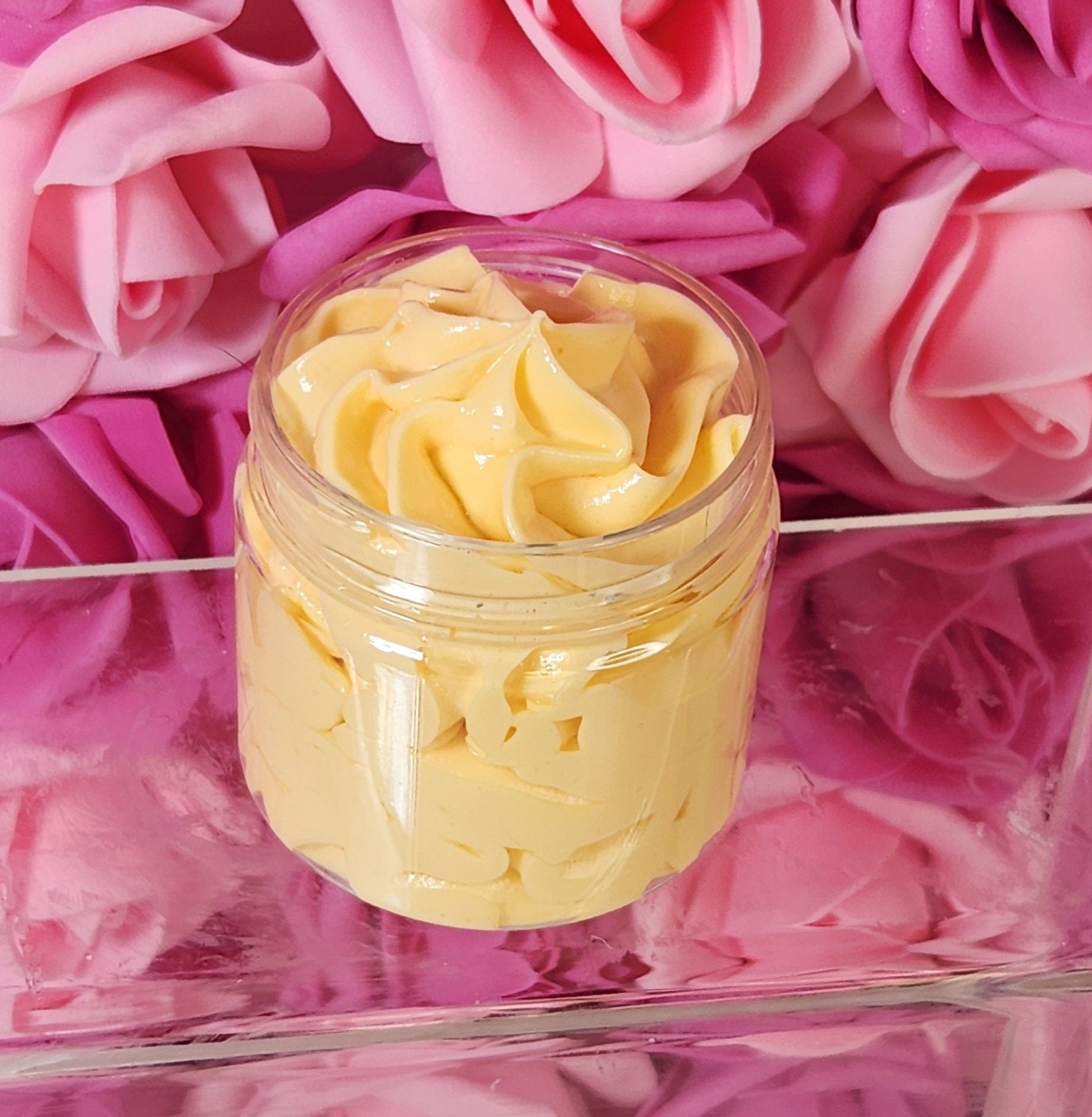 Peach Peony & Pearl Whipped Body Butter. Handmade Shea, Cocoa and Mango Butter Body Frosting. All Natural Non Greasy Emulsified Body Butter - Glamorous Beauty & Boutique