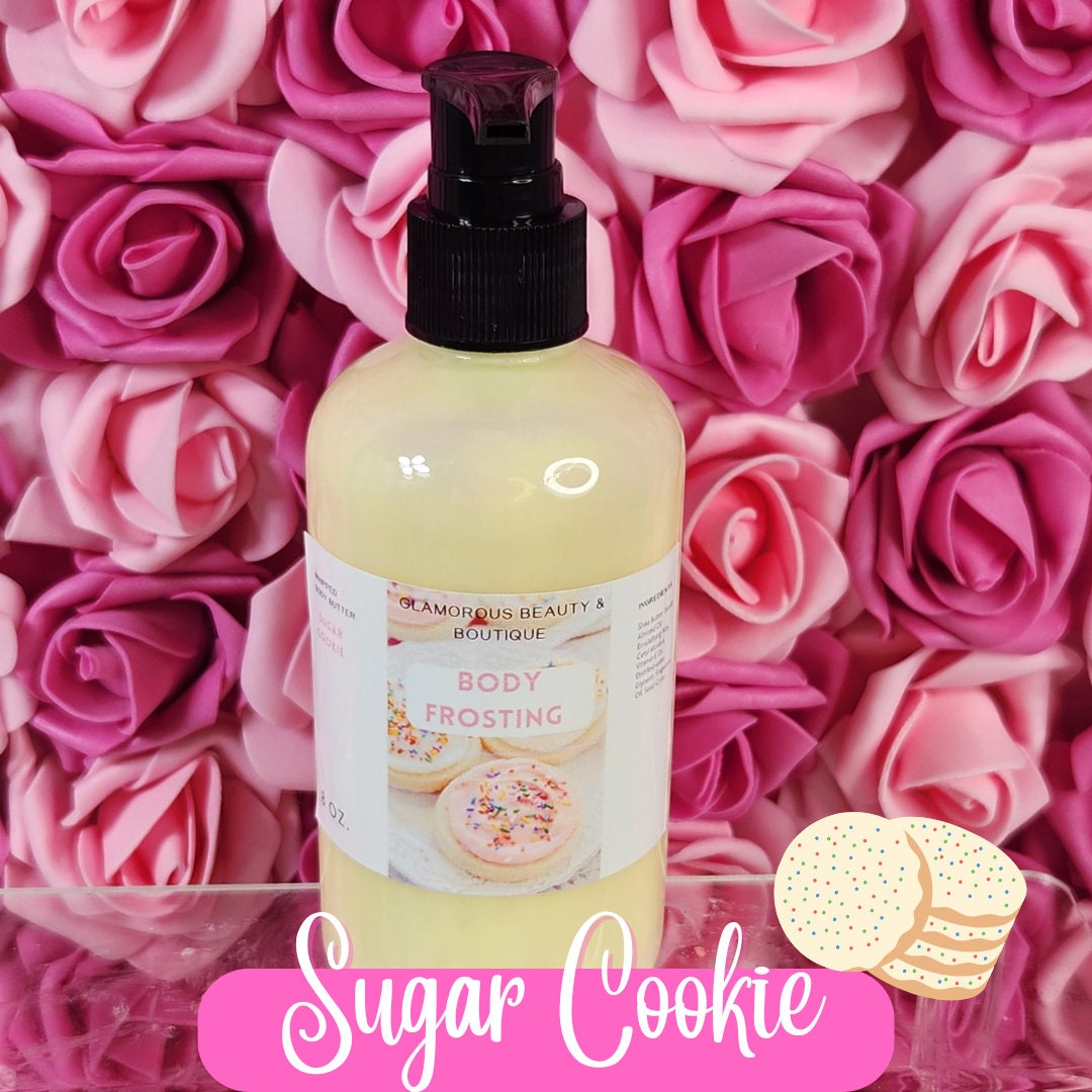 Sugar Cookie Whipped Shea Butter Moisturizer. Handmade Shea Butter Body Frosting. All Natural Hand and Body Lotion 8 oz - Glamorous Beauty & Boutique