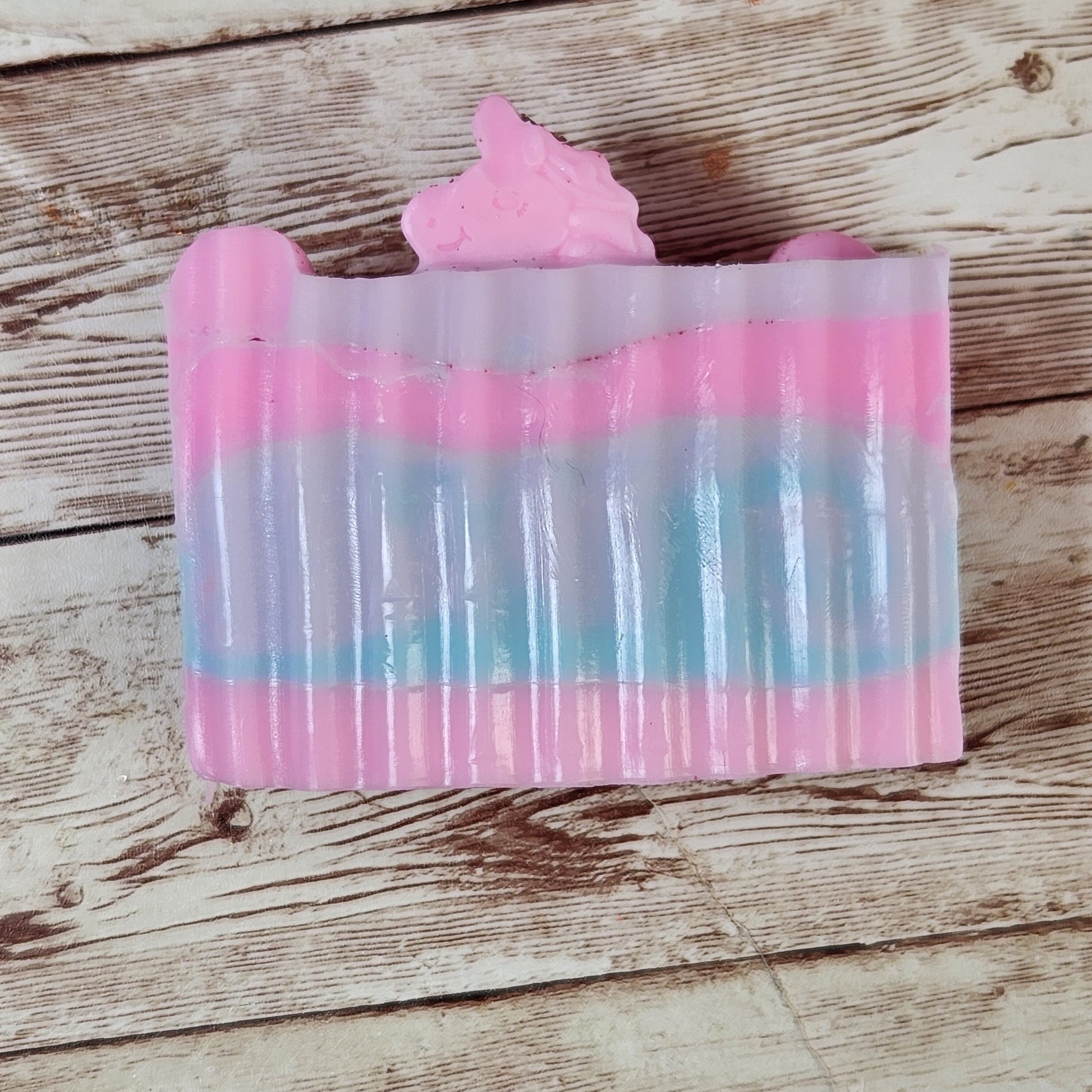 Cotton Candy Twist Handmade All Natural Goat Milk & Shea Butter Soap with Embeds.Makeup Brush Cleaner. Cute Handcrafted Swirl Soap - Glamorous Beauty & Boutique