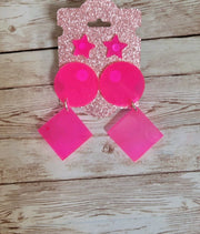 Neon Resin Earrings. Colorful Statement Earrings. Glitter Jewelry. Glam Accessories - Glamorous Beauty & Boutique