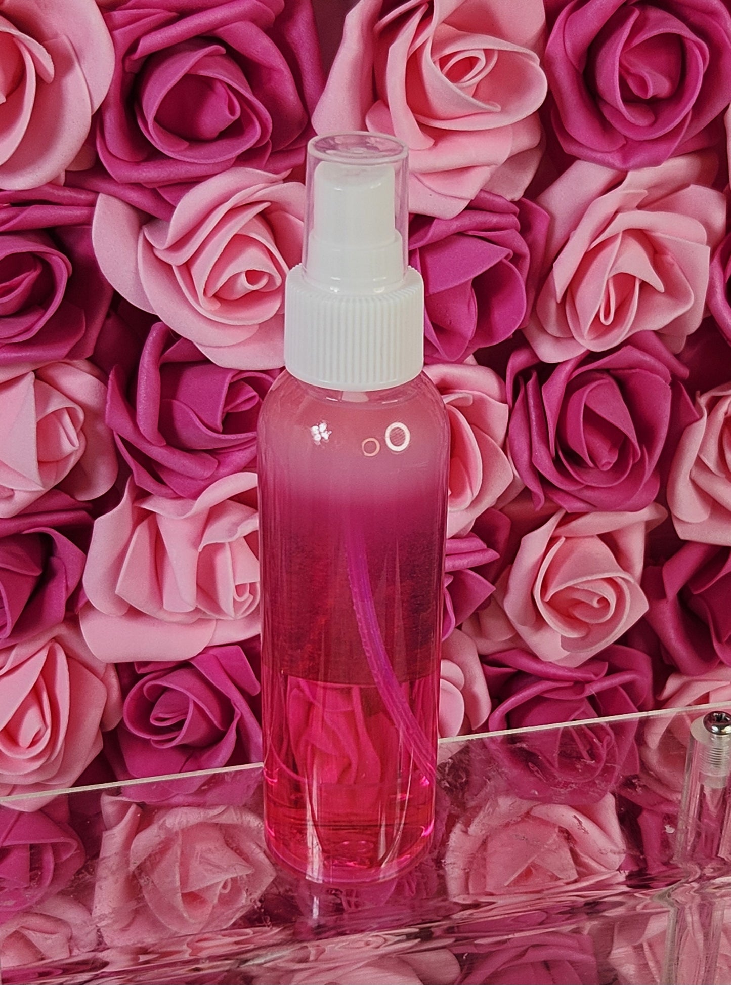 Pink Strawberry Body & Hair Spray. 4 oz Handmade Moisturizing Hair and Body Mist.  Alcohol Free! Room Freshener. - Glamorous Beauty & Boutique