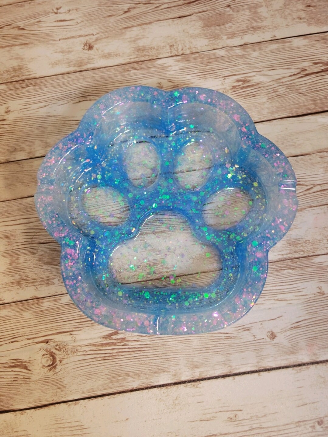 Paw Print Shaped Resin Ash Tray. Blue & Opal Glitter Ash Tray. Orange glitter Ash Tray. Glam Home Decor - Glamorous Beauty & Boutique