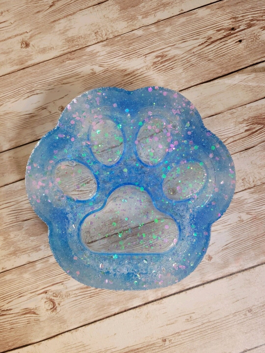 Paw Print Shaped Resin Ash Tray. Blue & Opal Glitter Ash Tray. Orange glitter Ash Tray. Glam Home Decor - Glamorous Beauty & Boutique