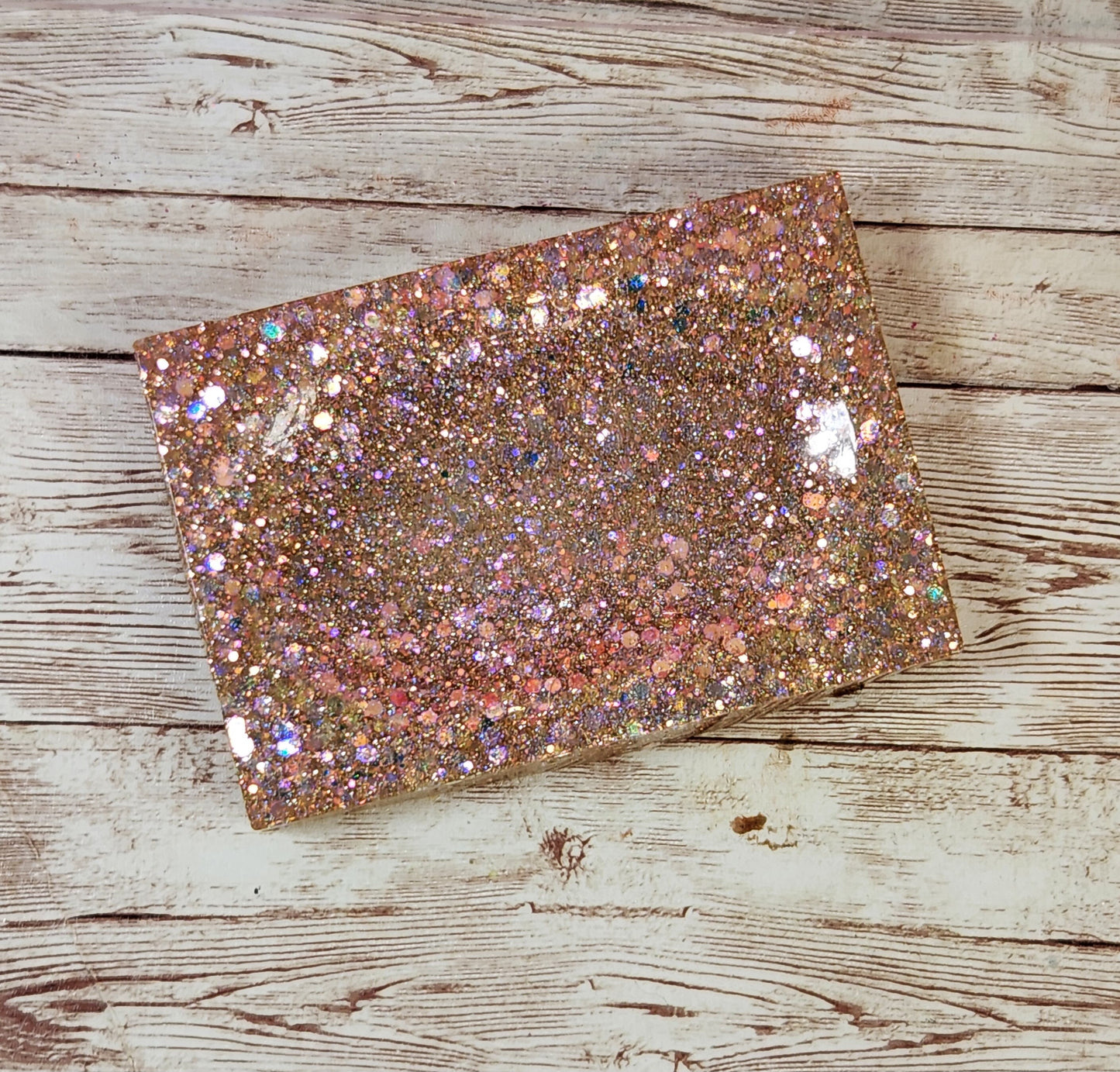 Holographic Rose Gold Rectangular Soap Dish. Epoxy Resin Soap Dish. Glam Glitter Soap Holder. Bathroom Decor - Glamorous Beauty & Boutique