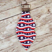 Red, White & Blue Faux Leather Chapstick and Lipstick Holder for Keychain. Glam Keychain Accessories. 4th of July Accessories - Glamorous Beauty & Boutique