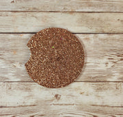 Gold Glitter Resin Car Coasters (Set of 2). Glam Car Accessories - Glamorous Beauty & Boutique