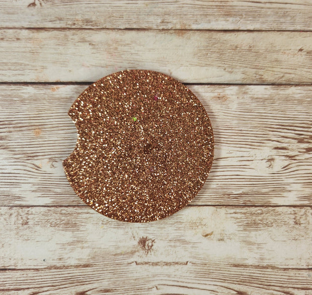 Gold Glitter Resin Car Coasters (Set of 2). Glam Car Accessories - Glamorous Beauty & Boutique