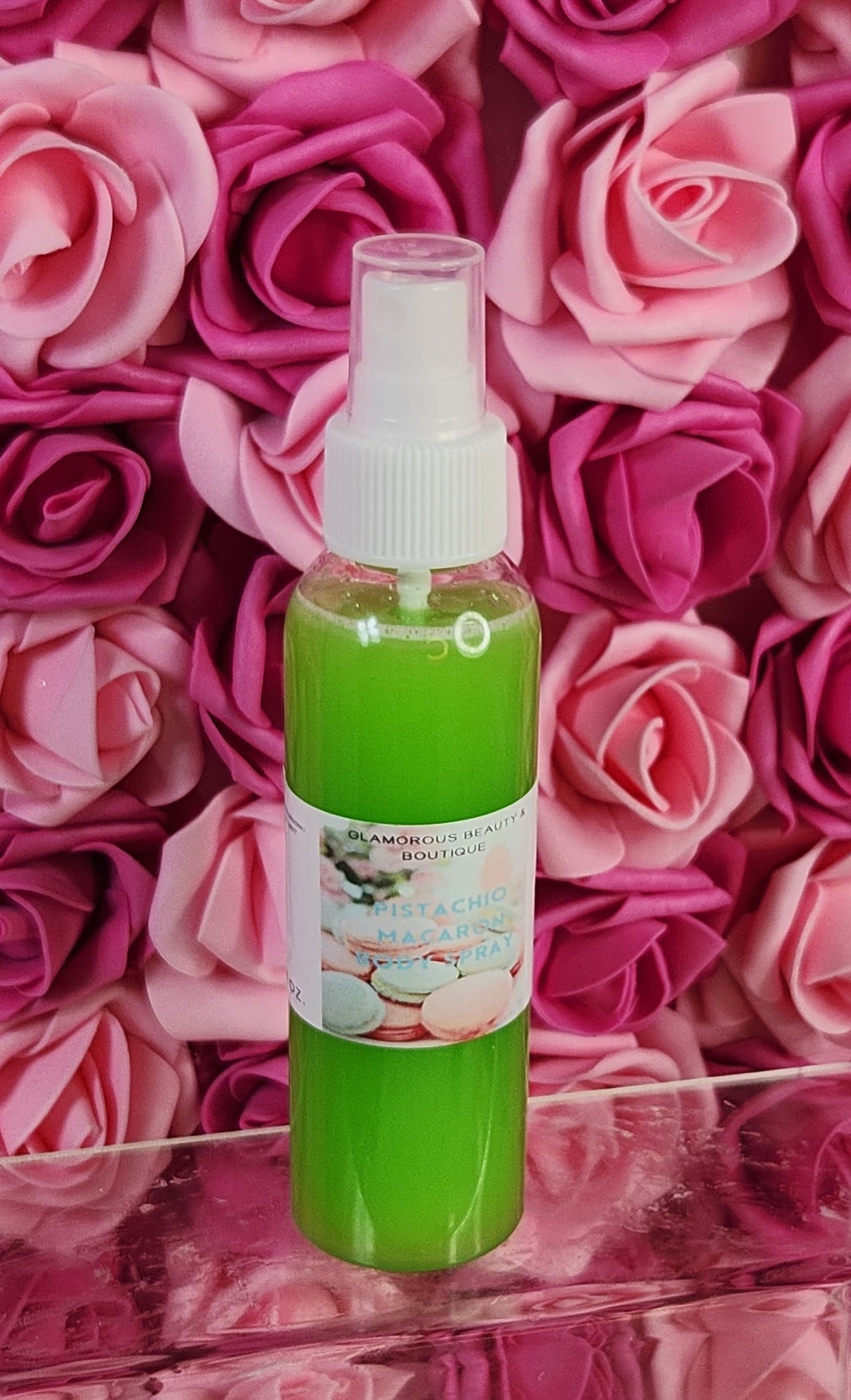 Pistachio Macaron Body & Hair Spray. 4 oz Handmade Moisturizing Hair and Body Mist.  Alcohol Free! Room Freshener. - Glamorous Beauty & Boutique