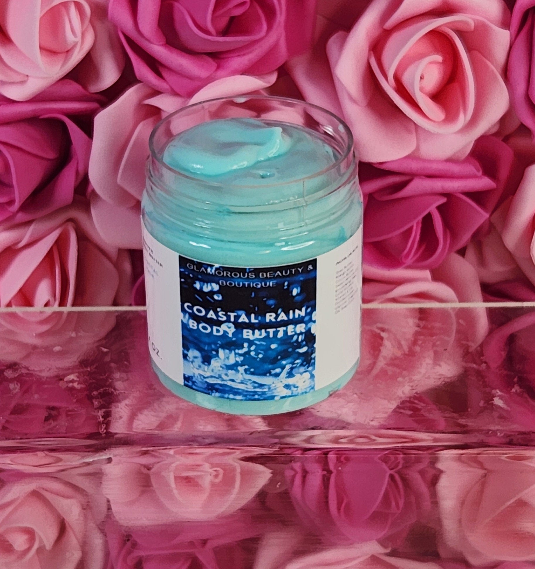 Coastal Rain Whipped Body Butter. Handmade Shea, Cocoa and Mango Butter Body Frosting. All Natural Non Greasy No Melt Body Butter - Glamorous Beauty & Boutique