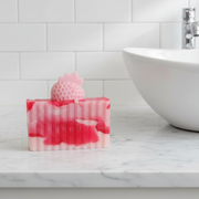 Strawberry Shortcake Handmade All Natural Goat Milk & Shea Butter Soap/Makeup Brush Cleaner. Cute Handcrafted Soap. Yoni Soap Bar