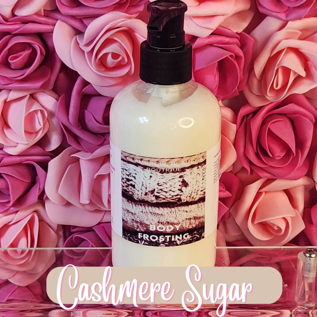 Cashmere Sugar Whipped Cocoa Butter Moisturizer. Handmade Shea Butter Body Frosting. All Natural Hand and Body Lotion 8 oz - Glamorous Beauty & Boutique