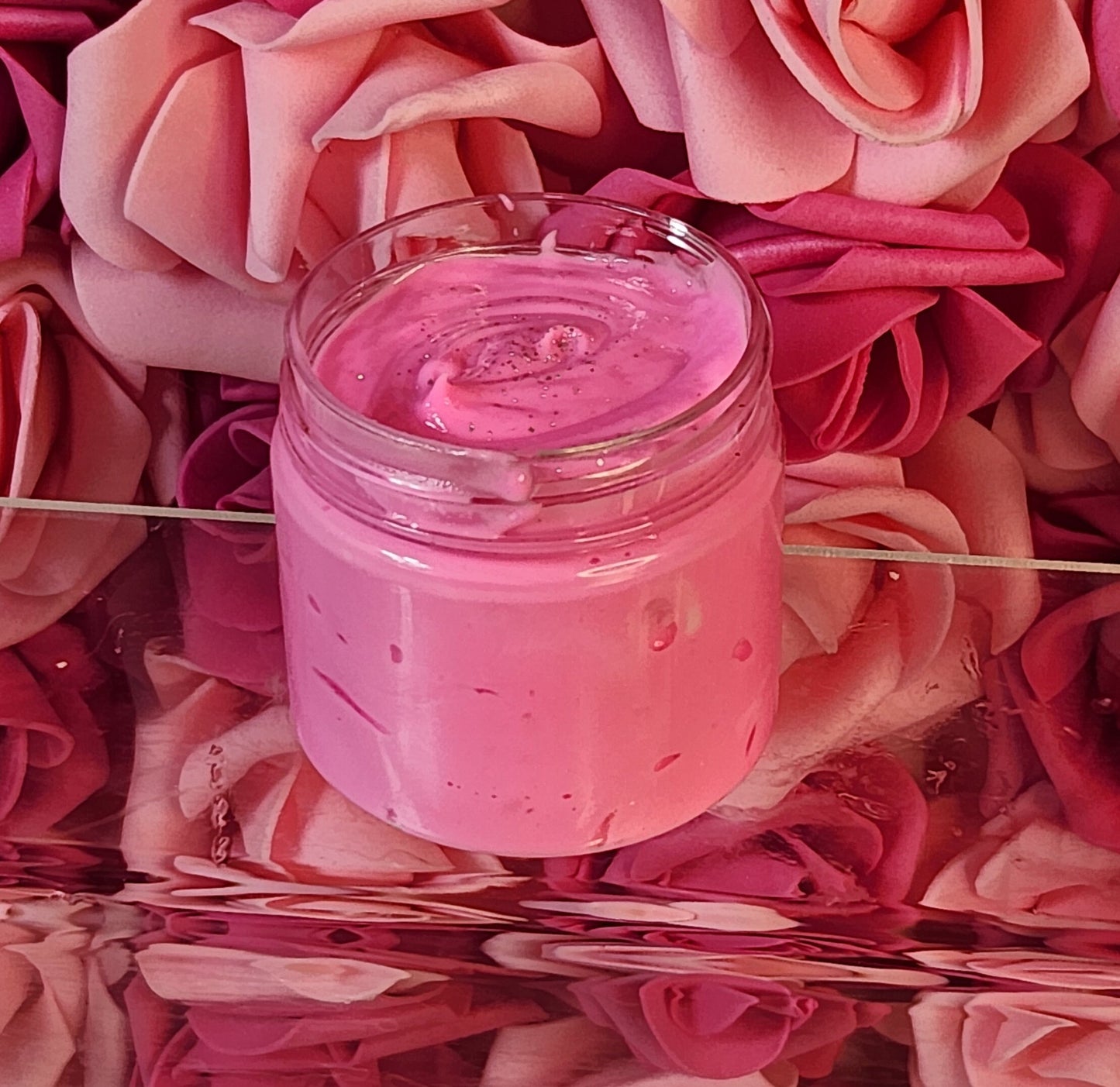 Pink Strawberry Whipped Body Butter. Handmade Shea & Cocoa Butter Whipped Body Butter. All Natural Non Greasy No Melt Body Butter - Glamorous Beauty & Boutique