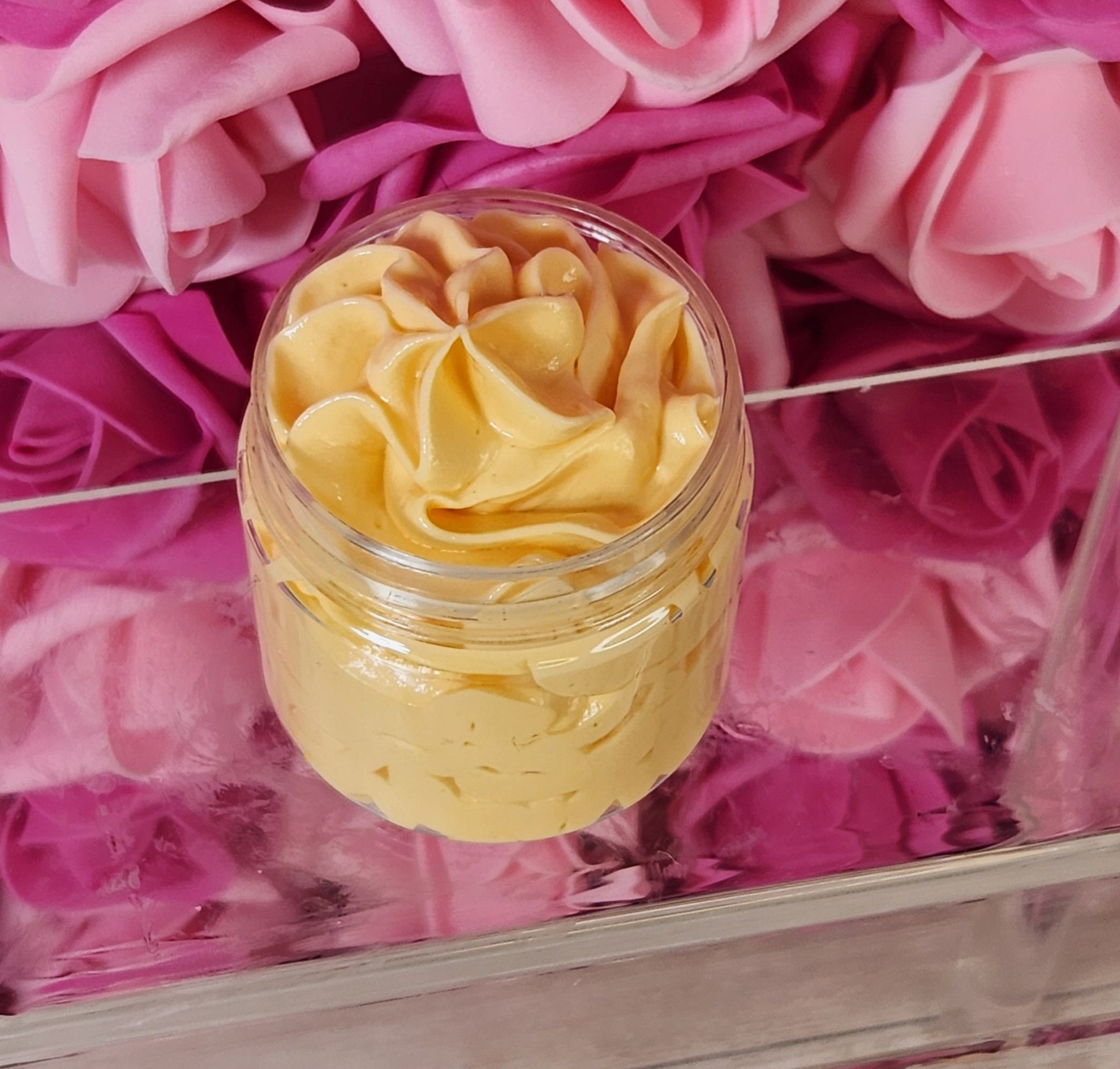 Peach Peony & Pearl Whipped Body Butter. Handmade Shea, Cocoa and Mango Butter Body Frosting. All Natural Non Greasy Emulsified Body Butter - Glamorous Beauty & Boutique