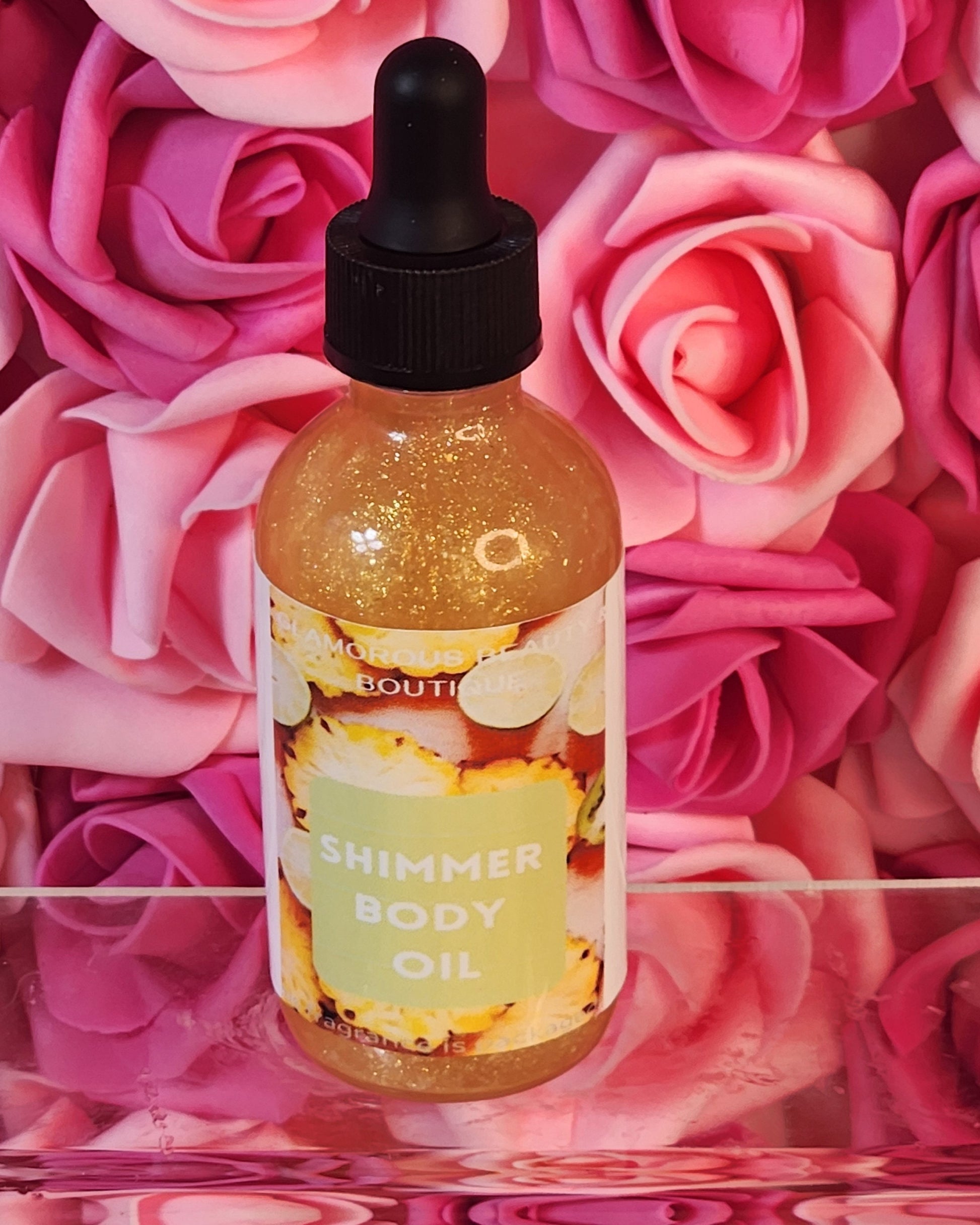 Pineapple Kiwi All Natural Shimmer Body Oil. Luxurious and Moisturizing Body Oil for Dry or Normal Skin. Massage Oil. - Glamorous Beauty & Boutique