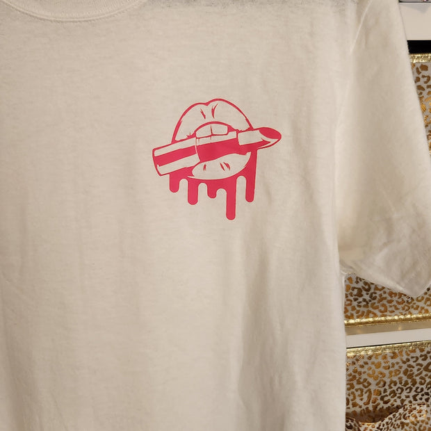 Kinda Classy Kinda Hood Graphic Shirt. Glam Short Sleeve Women's Shirt. Makeup Lover Shirt. Pink & White Short Sleeve Shirt - Glamorous Beauty & Boutique