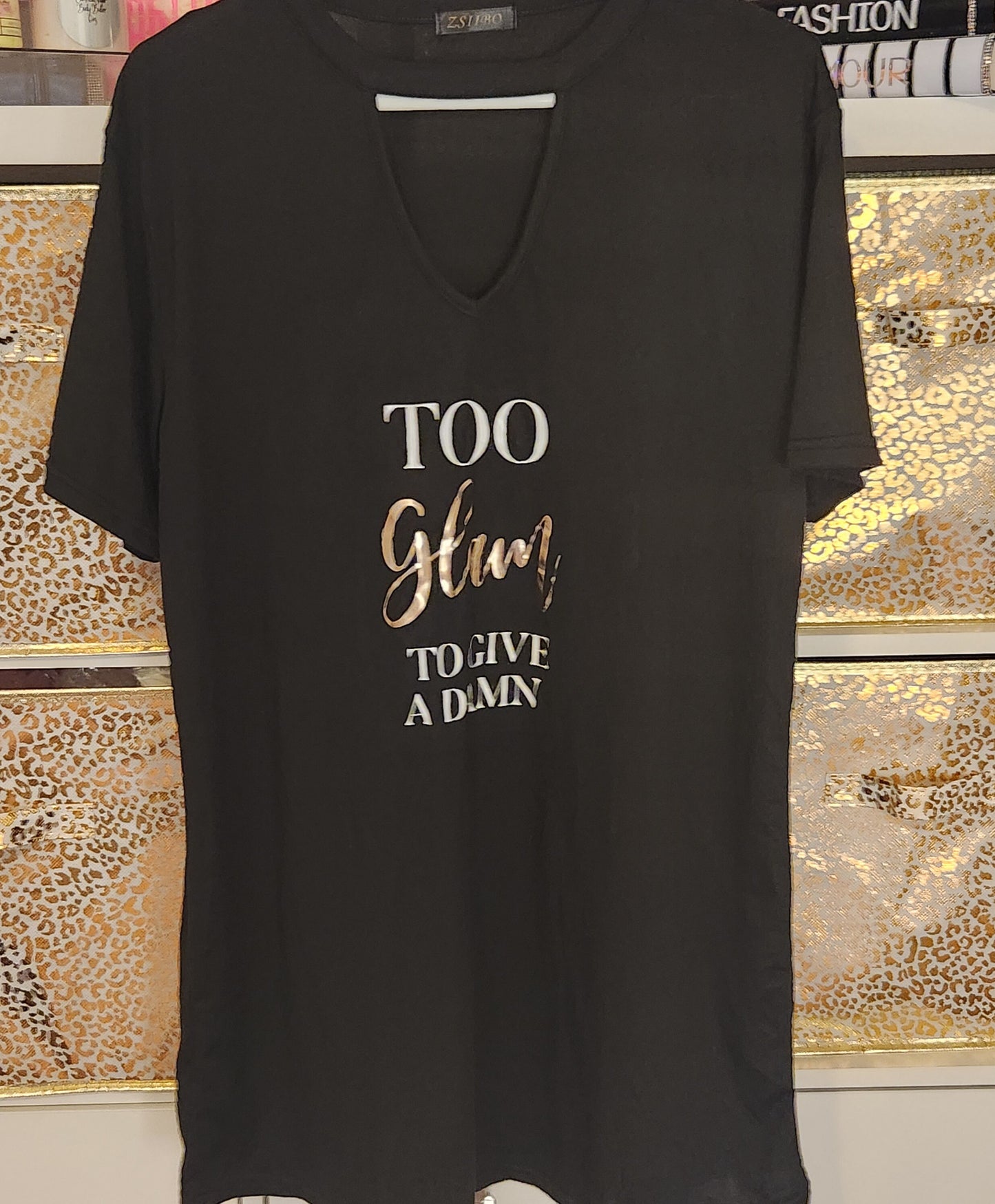 Too Glam To Give A Damn Shirt Dress. Glam Short Sleeve Women's Shirt Dress. Glam Choker Dress - Glamorous Beauty & Boutique