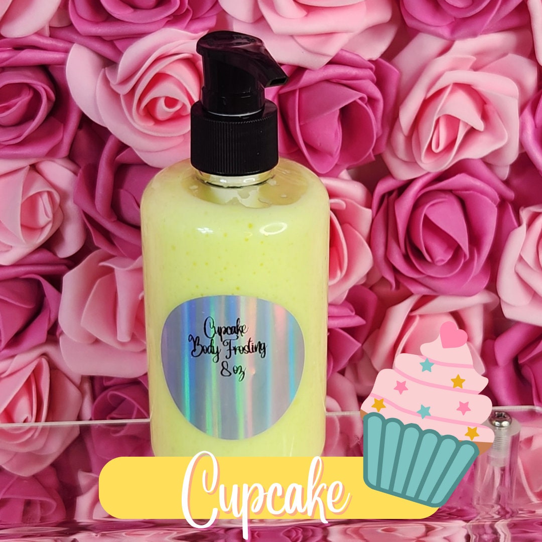 Cupcake Whipped Shea Butter Moisturizer. Handmade Shea Butter Body Frosting. All Natural Hand and Body Lotion 8 oz - Glamorous Beauty & Boutique