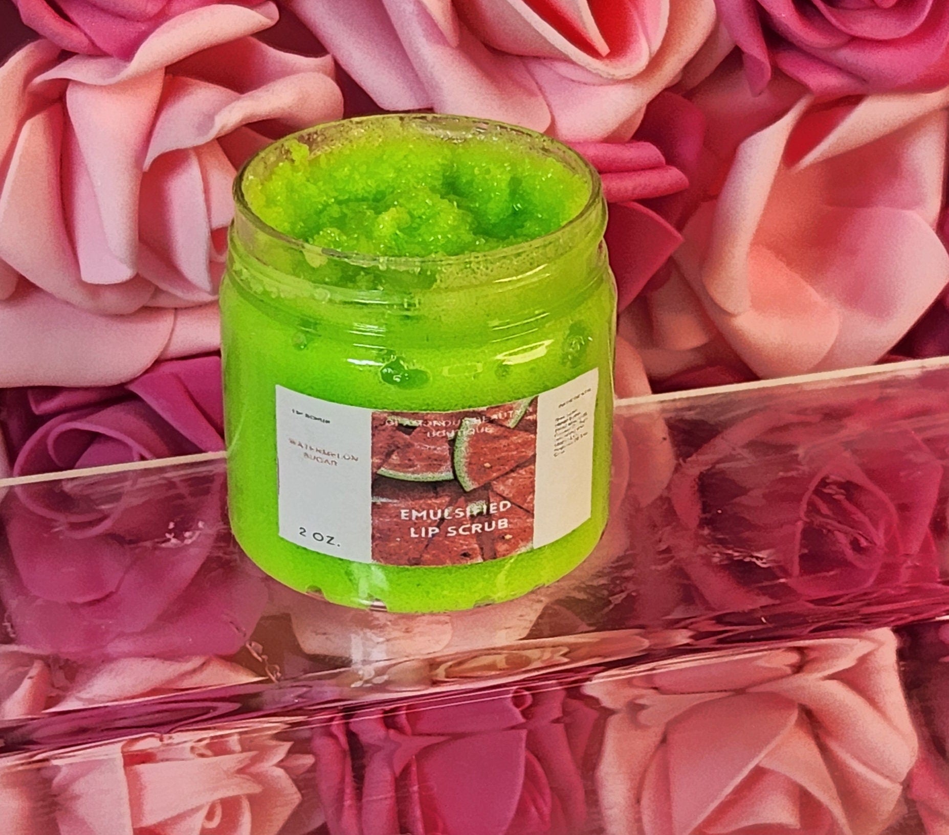 Watermelon Sugar All Natural Emulsified Lip Scrub. Shea Butter & Mango Butter Lip Scrub. Moisturizing Lip Exfoliation - Glamorous Beauty & Boutique