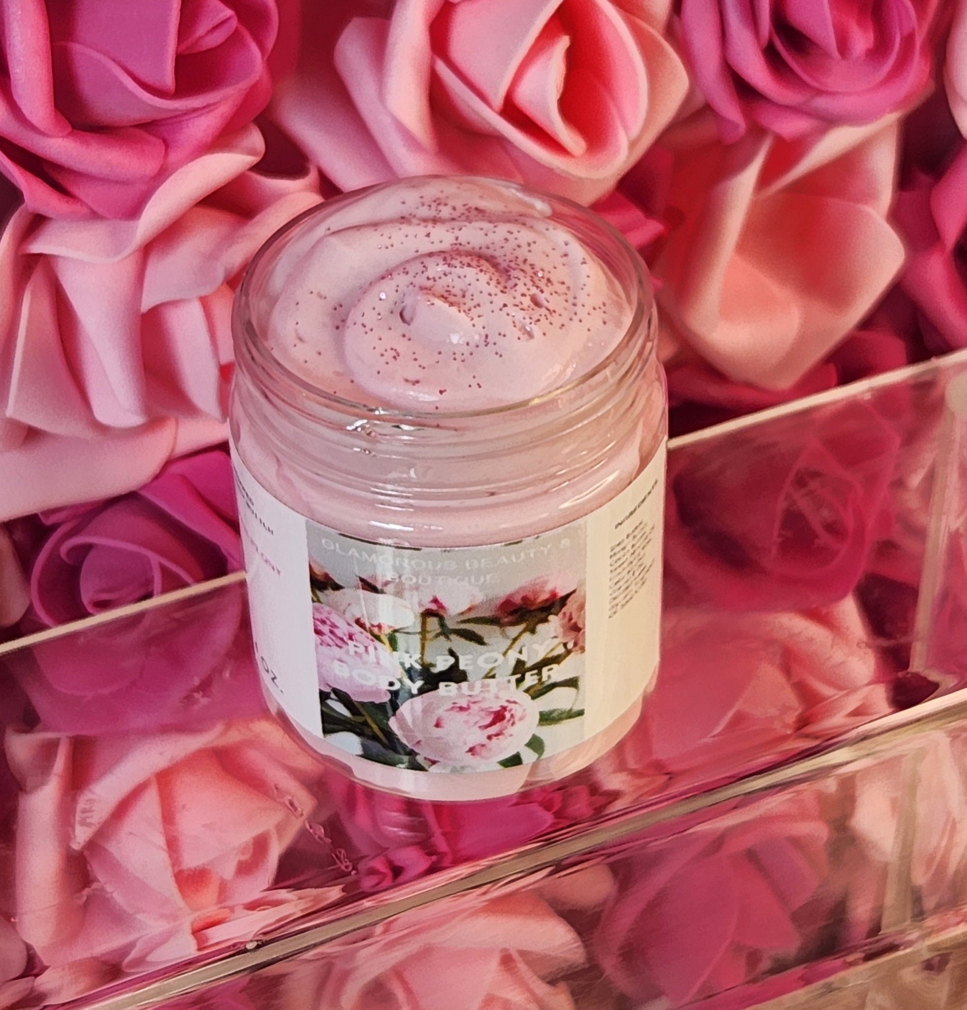 Pink Peony Whipped Body Butter. Handmade Shea & Mango Butter Body Frosting. All Natural Non Greasy Body Butter. Body Icing - Glamorous Beauty & Boutique