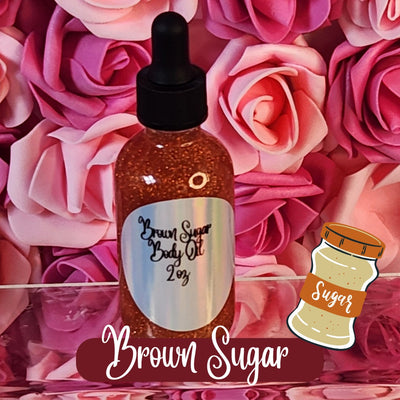 Brown Sugar All Natural Shimmer Body Oil. Luxurious and Moisturizing Body Oil for Dry or Normal Skin. Massage Oil. - Glamorous Beauty & Boutique