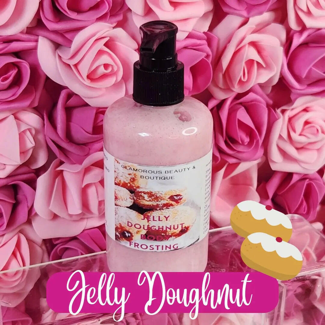 Jelly Doughnut Whipped Shea Butter Moisturizer. Handmade Shea Butter Body Frosting. All Natural Hand and Body Lotion 8 oz - Glamorous Beauty & Boutique