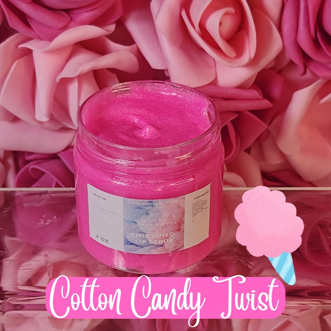 Cotton Candy Twist All Natural Emulsified Lip Scrub. Shea Butter & Mango Butter Lip Scrub. Moisturizing Lip Exfoliation - Glamorous Beauty & Boutique