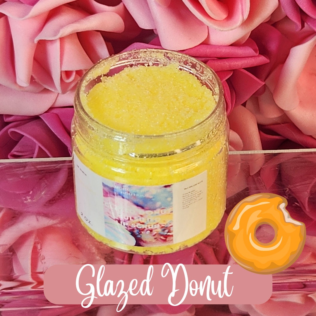 Glazed Donut All Natural Emulsified Lip Scrub. Shea Butter & Mango Butter Lip Scrub. Moisturizing Lip Exfoliation - Glamorous Beauty & Boutique