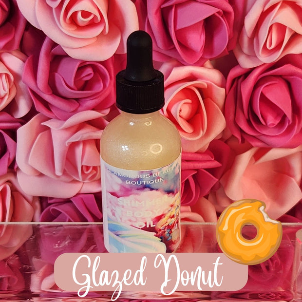 Glazed Donut All Natural Shimmer Body Oil. Luxurious and Moisturizing Body Oil for Dry or Normal Skin. Massage Oil. - Glamorous Beauty & Boutique