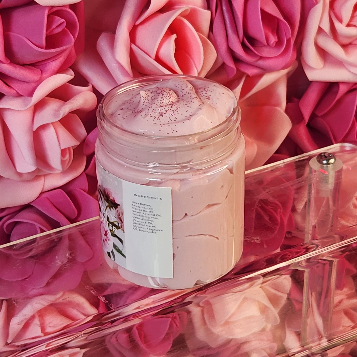 Pink Peony Whipped Body Butter. Handmade Shea & Mango Butter Body Frosting. All Natural Non Greasy Body Butter. Body Icing - Glamorous Beauty & Boutique