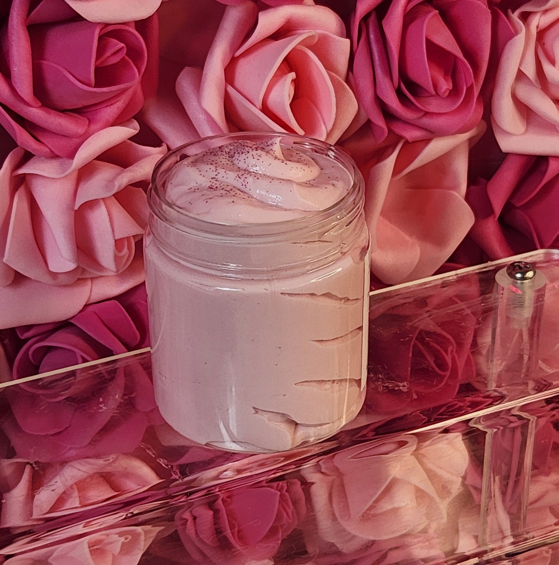 Pink Peony Whipped Body Butter. Handmade Shea & Mango Butter Body Frosting. All Natural Non Greasy Body Butter. Body Icing - Glamorous Beauty & Boutique