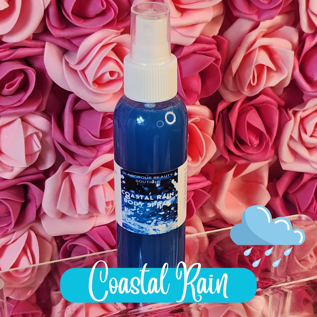 Coastal Rain Body & Hair Spray. 4 oz Handmade Moisturizing Hair and Body Mist.  Alcohol Free! Room Freshener. - Glamorous Beauty & Boutique