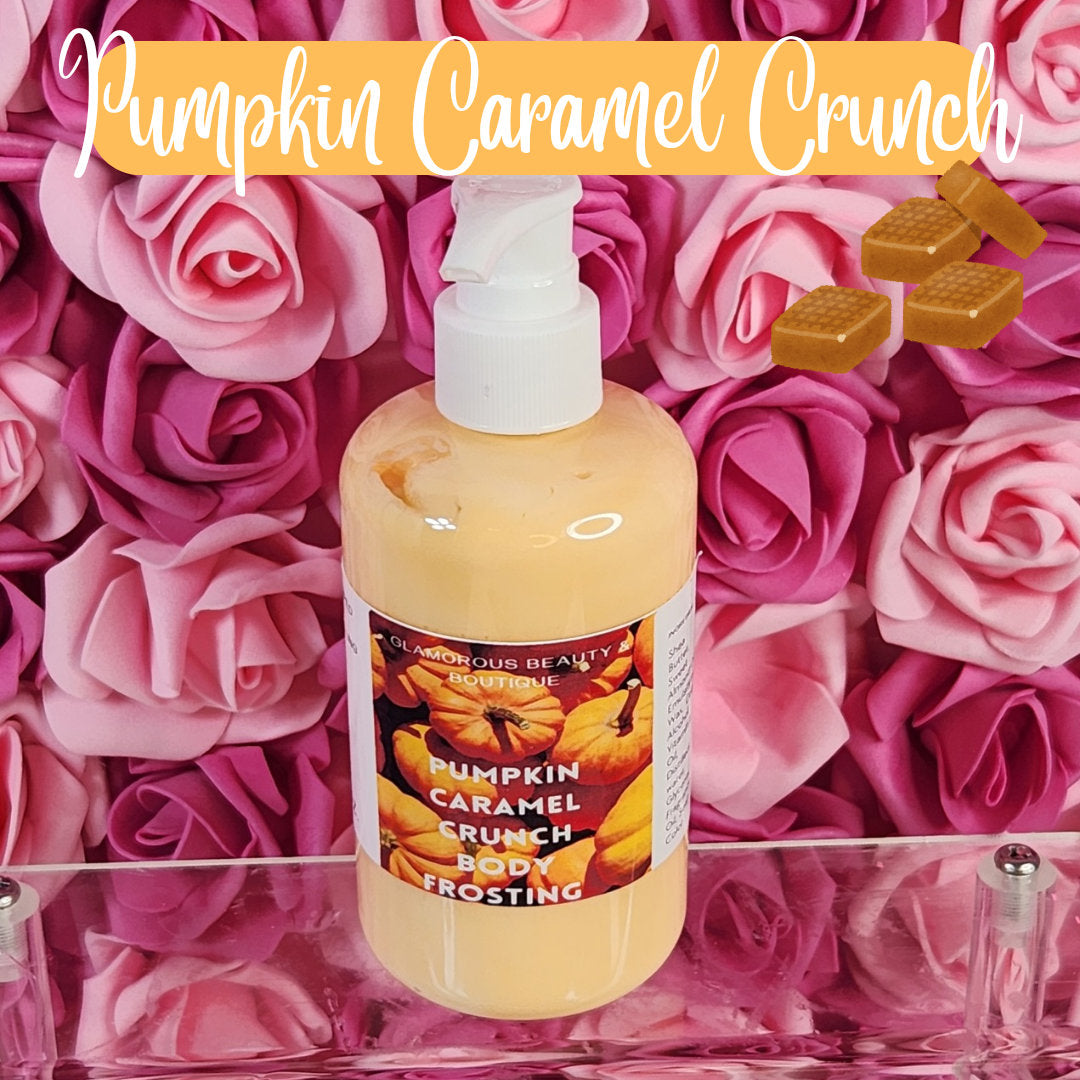 Pumpkin Caramel Crunch Whipped Shea Butter Moisturizer. Handmade Shea Butter Body Frosting. All Natural Hand and Body Lotion 8 oz - Glamorous Beauty & Boutique