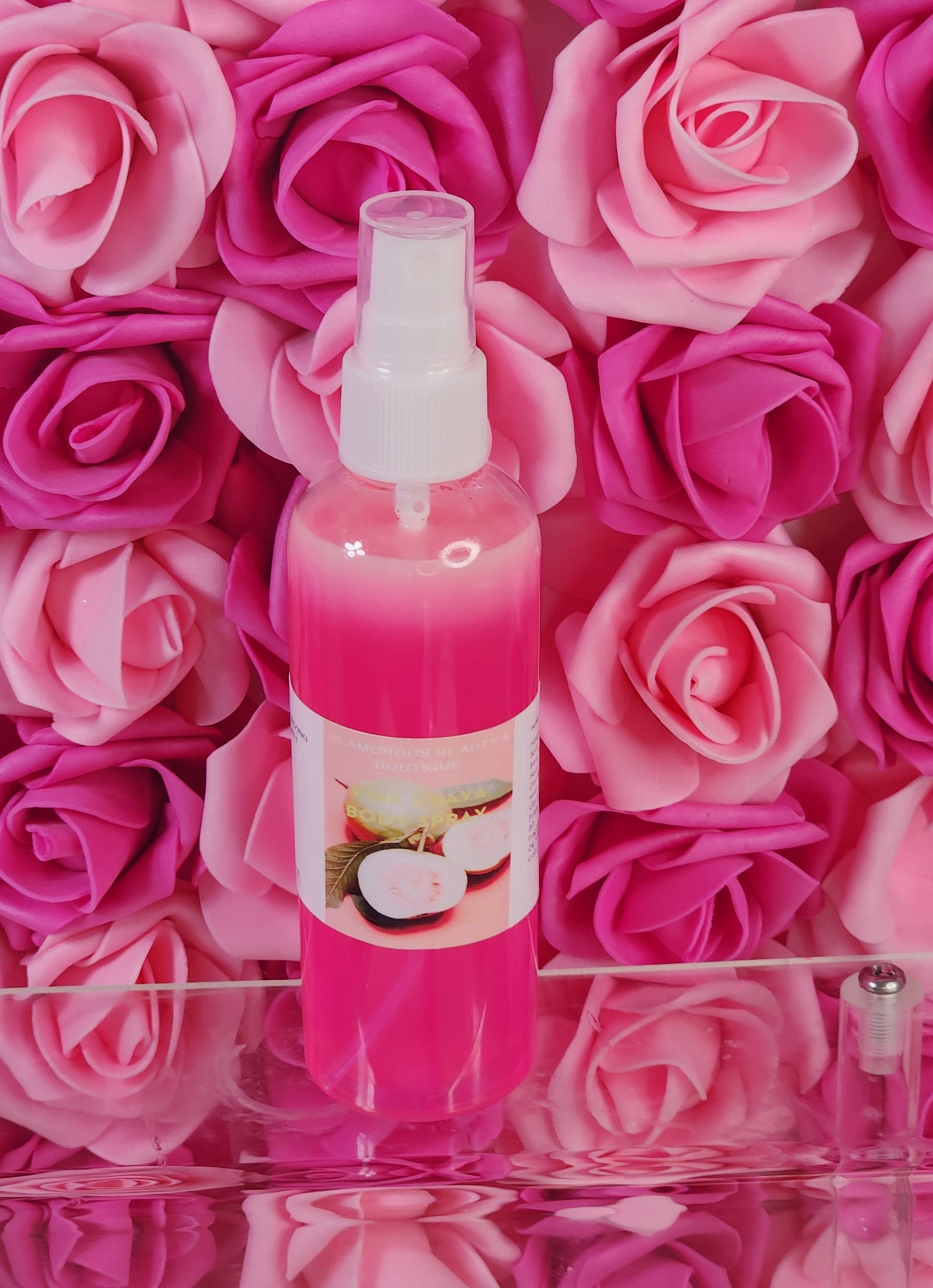 Pink Guava Moisturizing Body & Hair Spray. 4 oz Handmade Alcohol Free Hair and Body Mist - Glamorous Beauty & Boutique