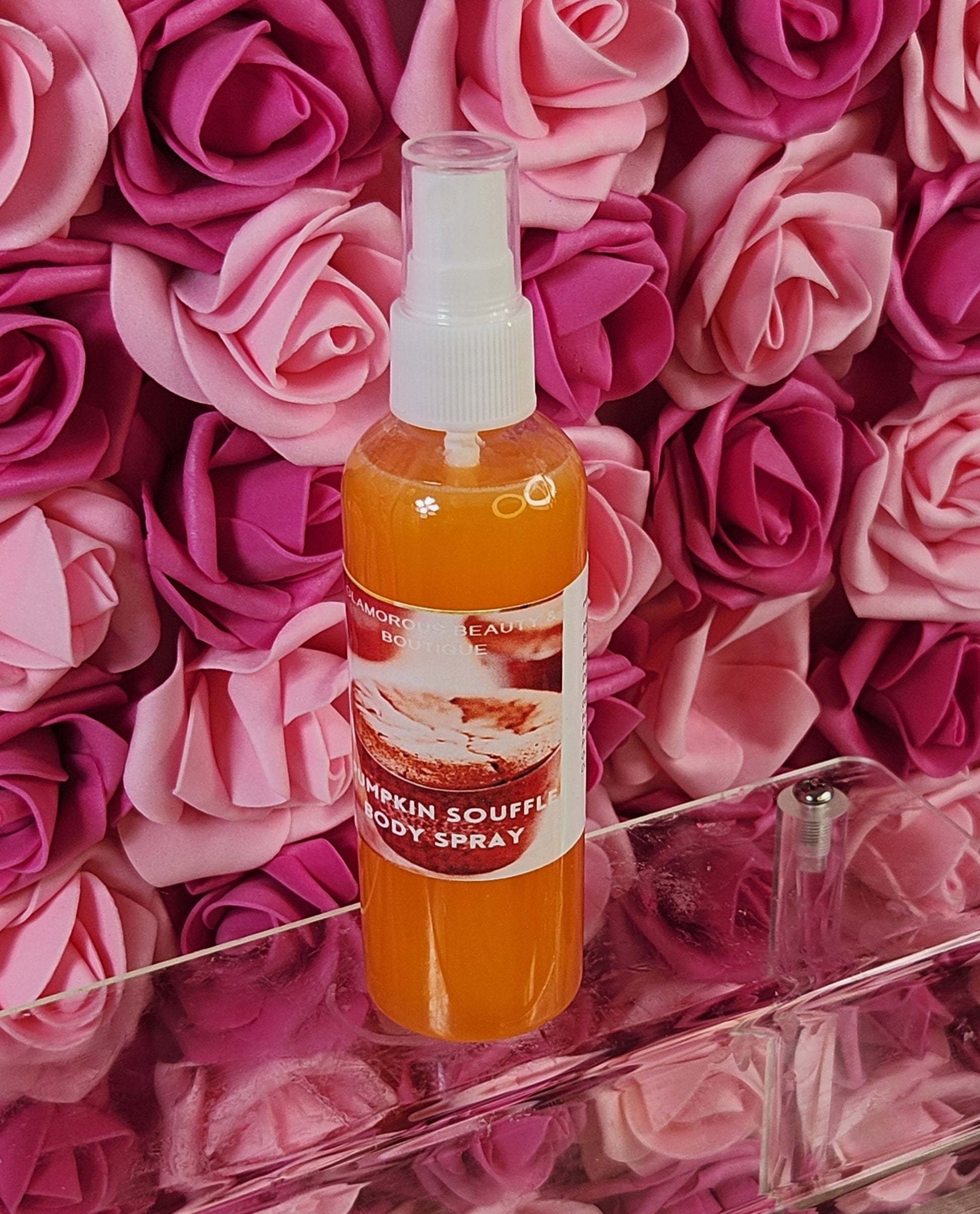 Pumpkin Souffle Body & Hair Spray. 4 oz Handmade Moisturizing Hair and Body Mist.  Alcohol Free! Fall and Winter Scents - Glamorous Beauty & Boutique