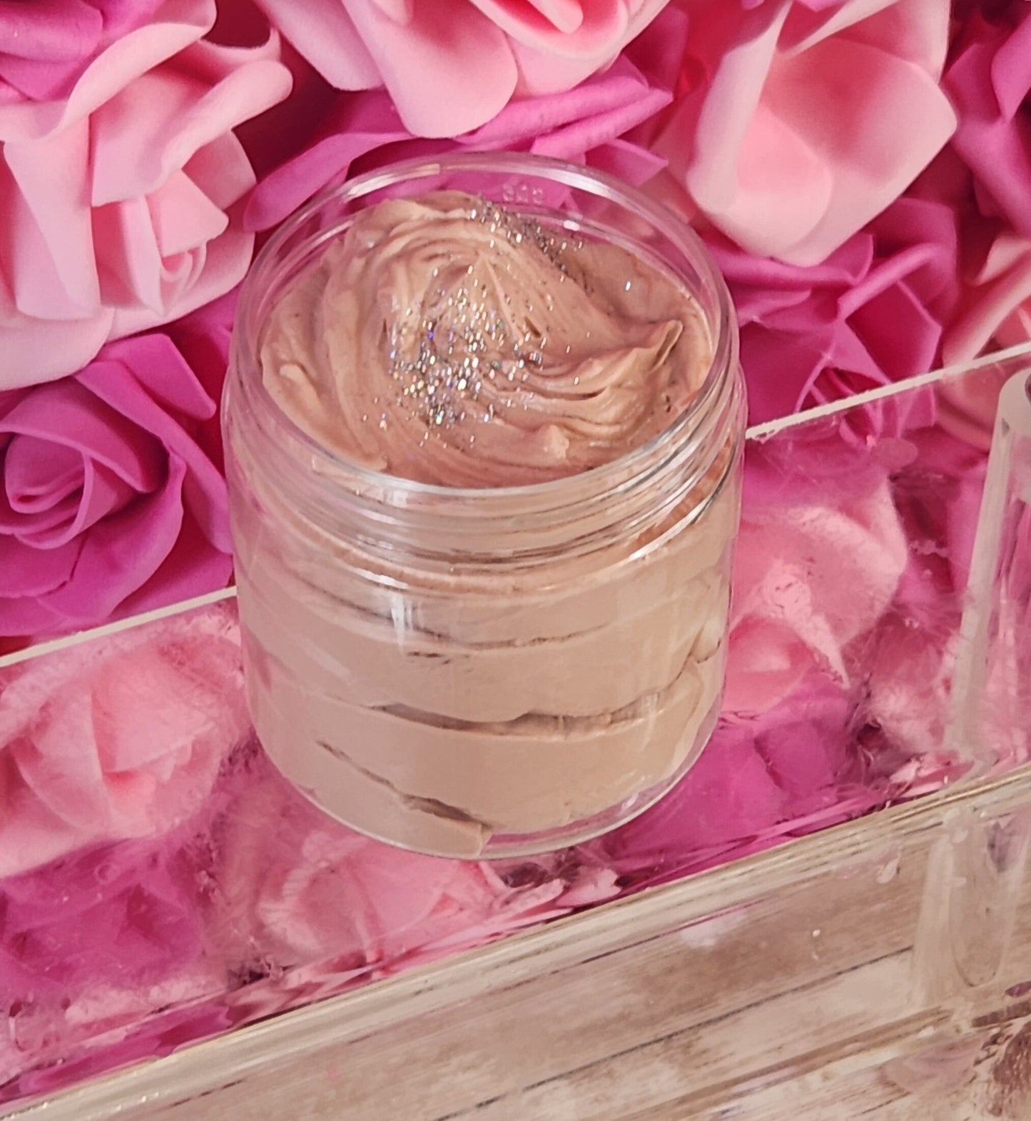 Chocolate Drizzle Whipped Body Butter. Handmade Shea & Cocoa Butter Body Butter. All Natural Non Greasy Emulsified Body Butter. Bakery Scent - Glamorous Beauty & Boutique