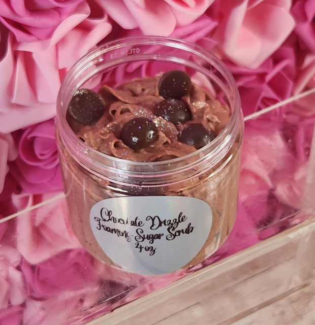 Chocolate Drizzle Whipped Foaming Shea Butter Sugar Scrub. Exfoliating Body Wash & Scrub. All Natural Shea Butter Whipped Soap. Shaving Crea - Glamorous Beauty & Boutique