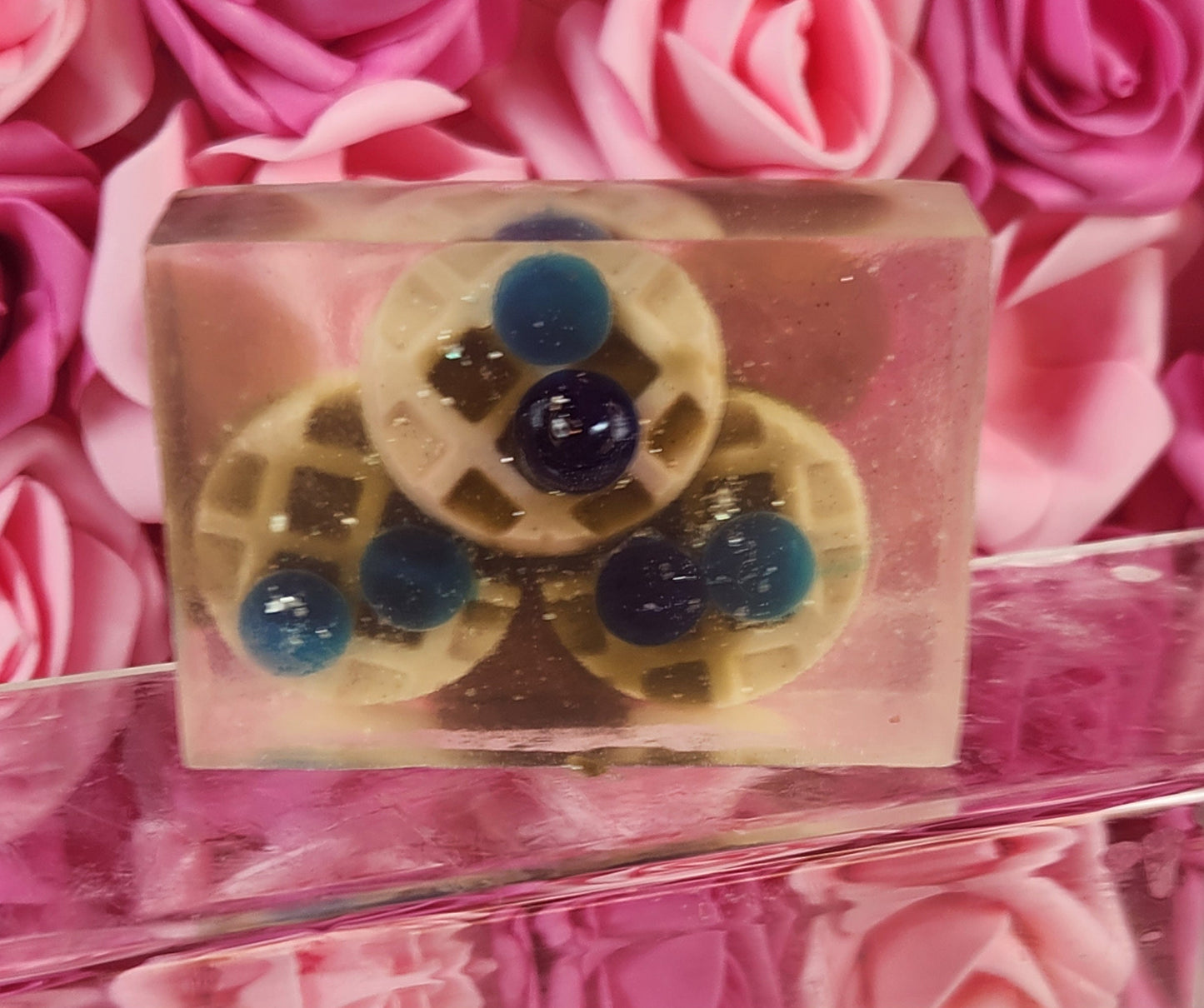 Blueberry Pecan Waffles, Mini Waffles Handmade All Natural Goat Milk & Shea Butter Soap. Faux Food Soap. Novelty Soap. Soap for Fall/Winter - Glamorous Beauty & Boutique