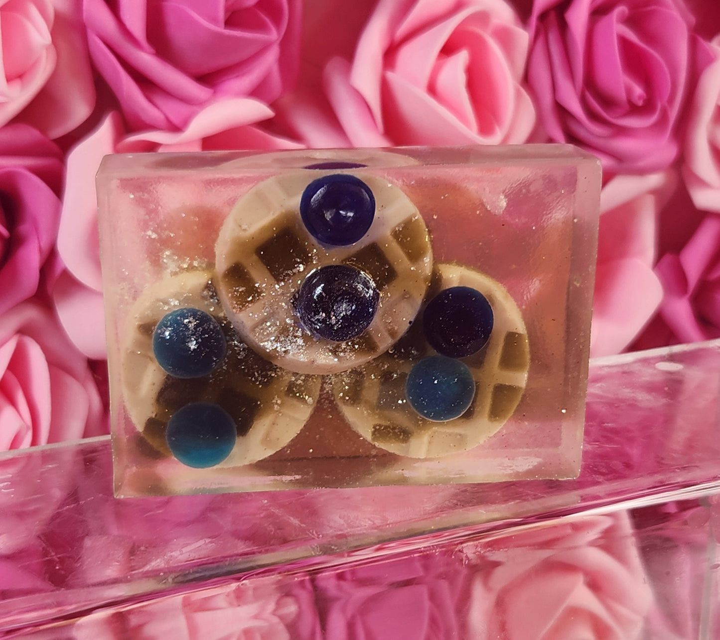 Blueberry Pecan Waffles, Mini Waffles Handmade All Natural Goat Milk & Shea Butter Soap. Faux Food Soap. Novelty Soap. Soap for Fall/Winter - Glamorous Beauty & Boutique