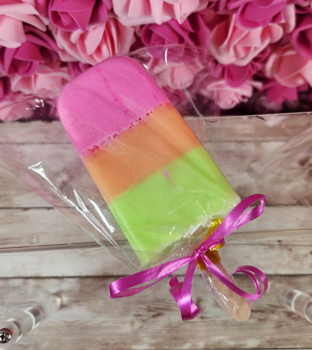 Rainbow Sherbet Layered Popsicle Soap. Handmade All Natural Goat Milk & Shea Butter Soap. Cute Handcrafted Soap - Glamorous Beauty & Boutique