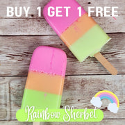 Rainbow Sherbet Layered Popsicle Soap. Handmade All Natural Goat Milk & Shea Butter Soap. Cute Handcrafted Soap - Glamorous Beauty & Boutique