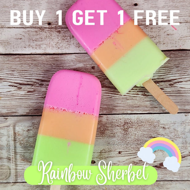 Rainbow Sherbet Layered Popsicle Soap. Handmade All Natural Goat Milk & Shea Butter Soap. Cute Handcrafted Soap - Glamorous Beauty & Boutique