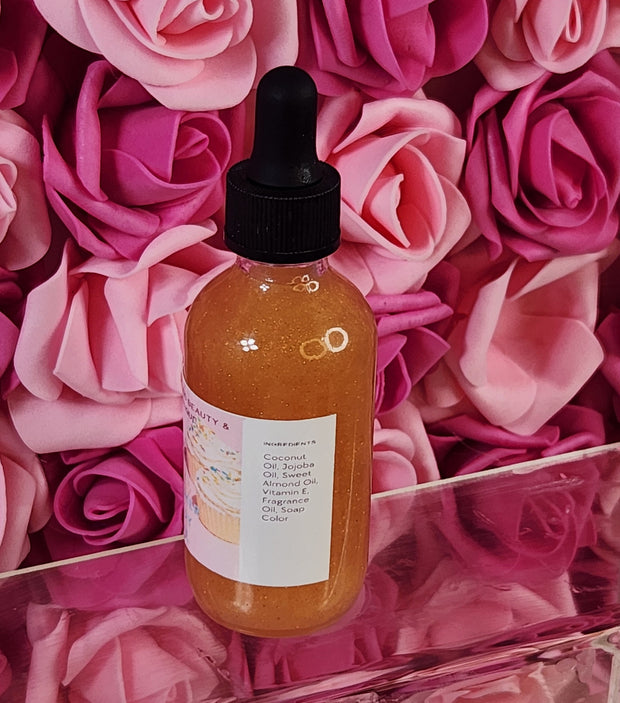 Cupcake All Natural Shimmer Body Oil. Luxurious and Moisturizing Body Oil for Dry or Normal Skin. Massage Oil. - Glamorous Beauty & Boutique