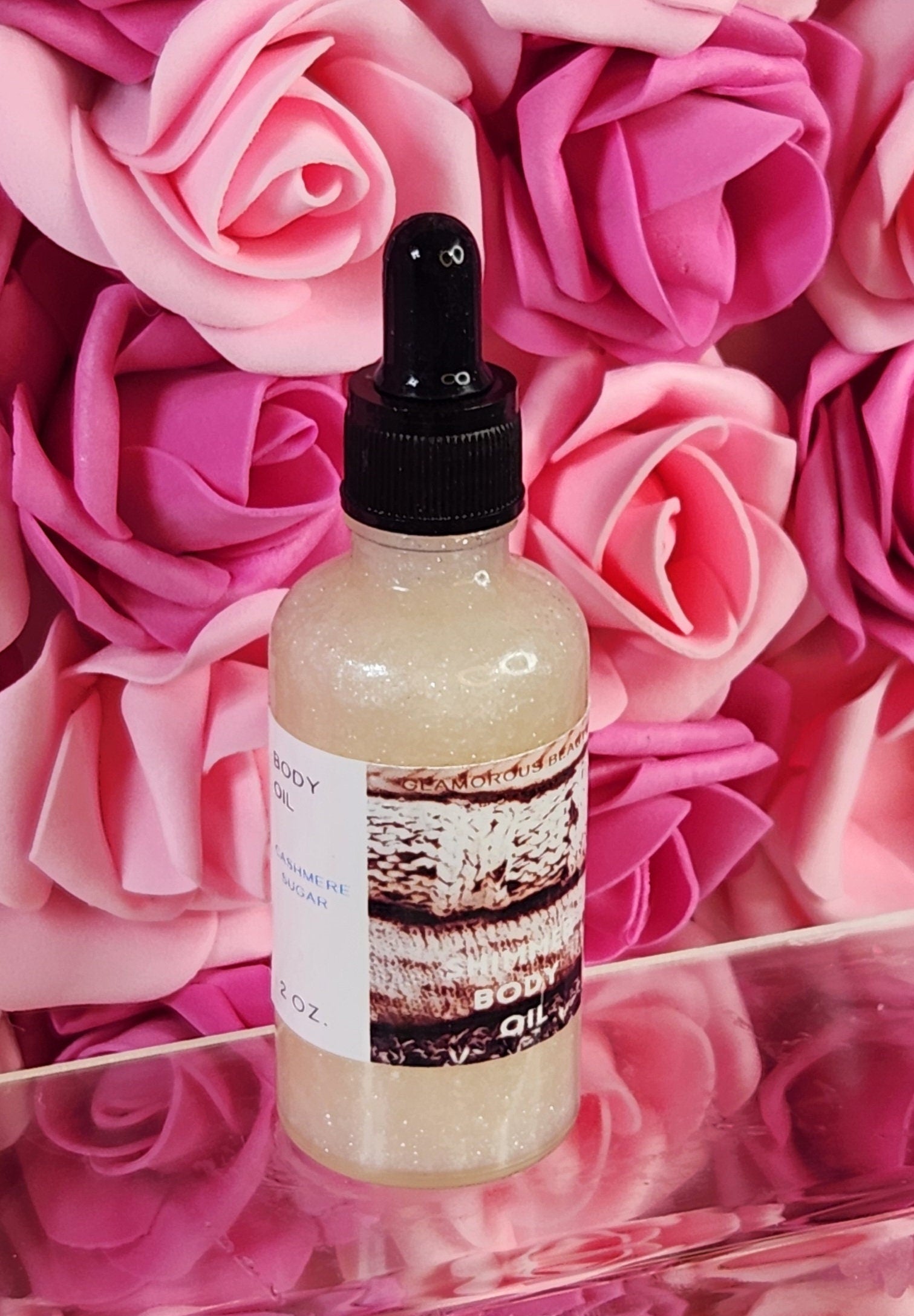 Cashmere Sugar All Natural Shimmer Body Oil. Luxurious and Moisturizing Body Oil for Dry or Normal Skin. Massage Oil. - Glamorous Beauty & Boutique