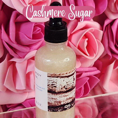 Cashmere Sugar All Natural Shimmer Body Oil. Luxurious and Moisturizing Body Oil for Dry or Normal Skin. Massage Oil. - Glamorous Beauty & Boutique