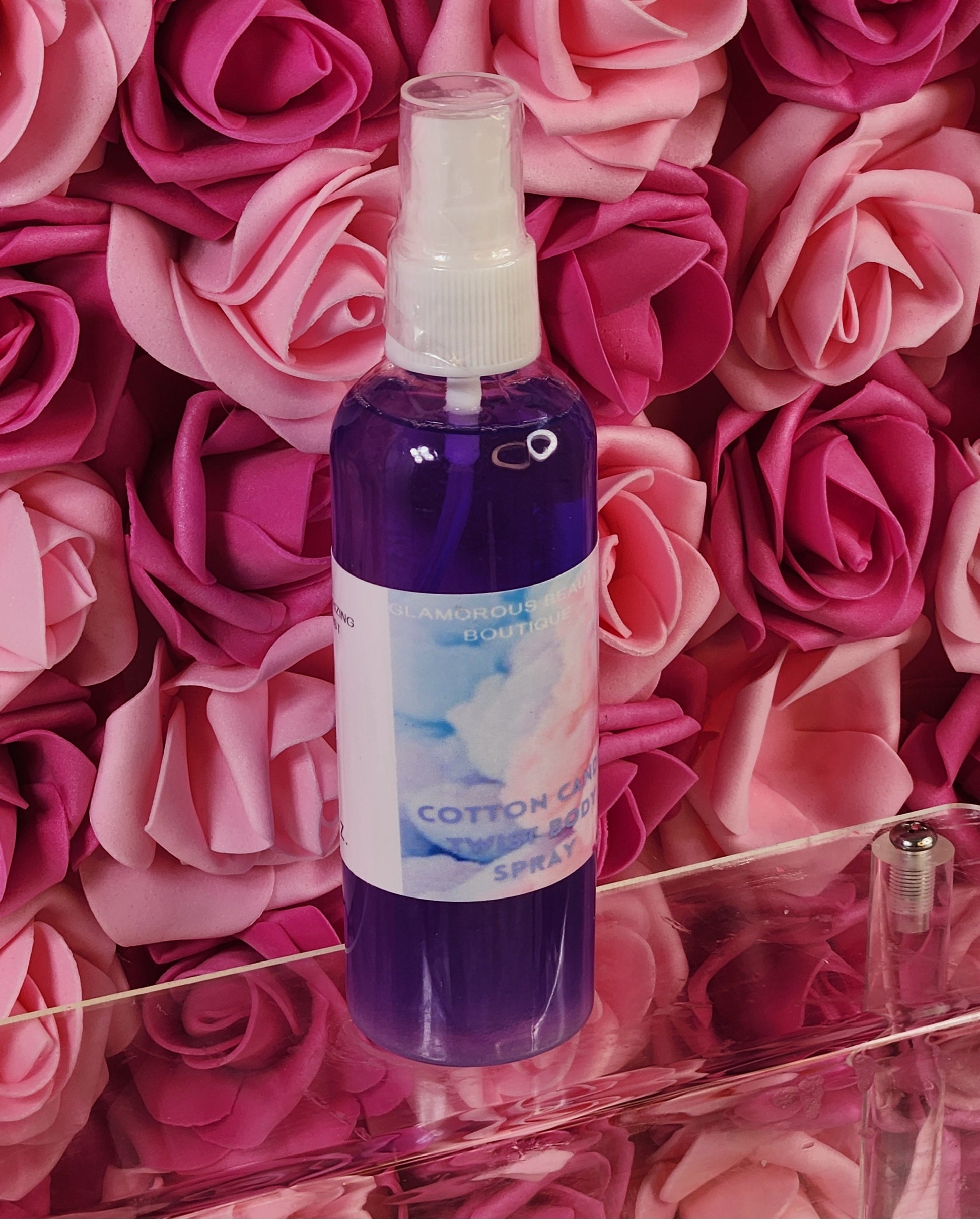 Cotton Candy Twist Moisturizing Body & Hair Spray. 4 oz Handmade Alcohol Free Hair and Body Mist - Glamorous Beauty & Boutique