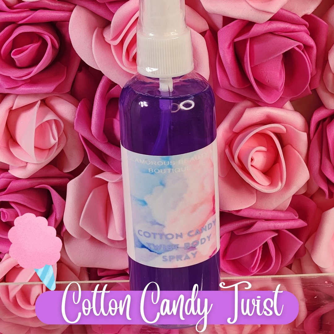 Cotton Candy Twist Moisturizing Body & Hair Spray. 4 oz Handmade Alcohol Free Hair and Body Mist - Glamorous Beauty & Boutique