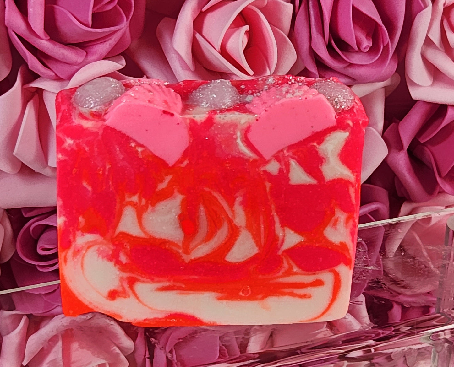 Peach Peony & Pearl Organic Cold Process Swirl Soap. Handmade All Natural Handcrafted Soap. Cute Swirl Soap! Pink Soap Bar. Yoni Soap - Glamorous Beauty & Boutique