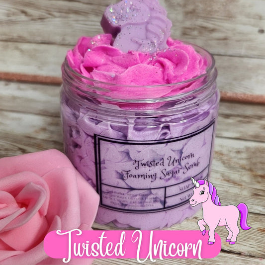 Twisted Unicorn Exfoliating Whipped Shea Butter Sugar Scrub. Handmade Whipped Soap & Body Scrub. All Natural Soap Scrub/ Shaving Cream - Glamorous Beauty & Boutique