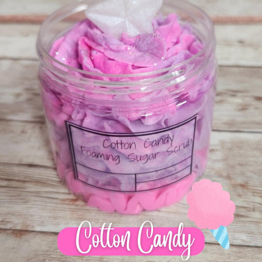 Cotton Candy Whipped Foaming Shea Butter Sugar Scrub. Exfoliating Body Wash & Scrub. All Natural Shea Butter Whipped Soap. Shaving Cream. - Glamorous Beauty & Boutique